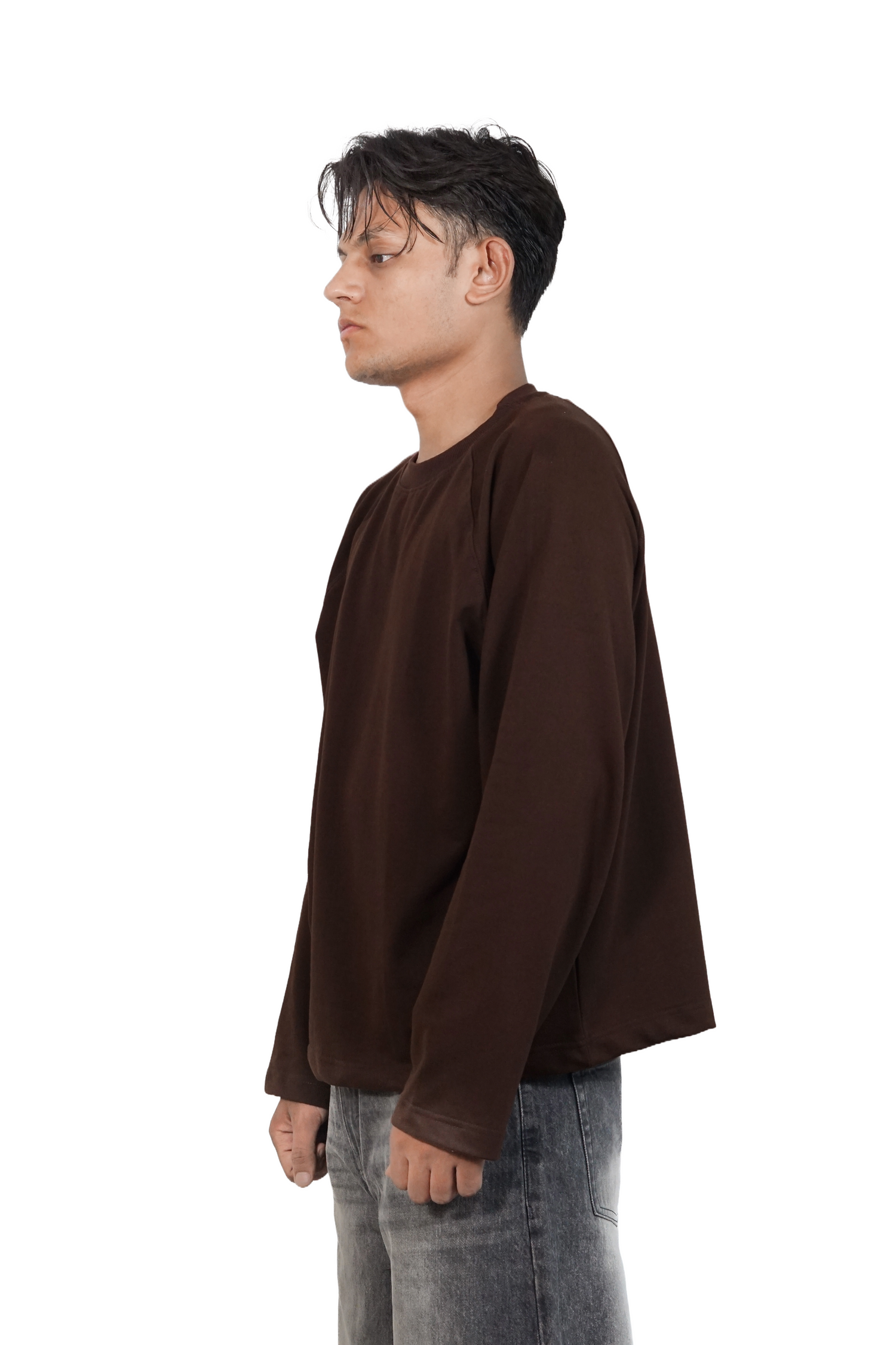 RAGLAN CROPPED TEE - COFFEE
